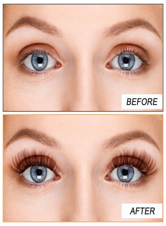 ValueBargain 10 Pairs Brown Cat Eye Lashes, Cat Eye Wispy Brown Lashes, Faux Mink Cat Eyelashes with Clear Band for Beginners & Professionals - Image 5